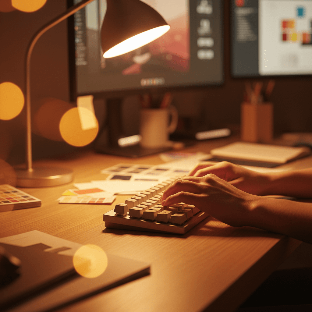 Designer working on creative digital project