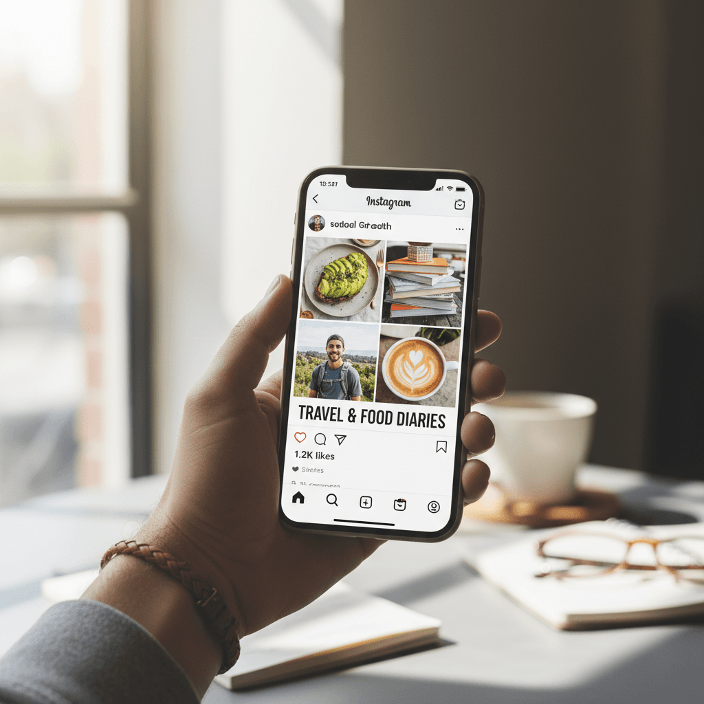 Social media content displayed on smartphone
